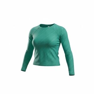 ISABELLA ACTIVE WEAR Women's Wave-Texture Crew Neck Crop Top in Green. Size XL